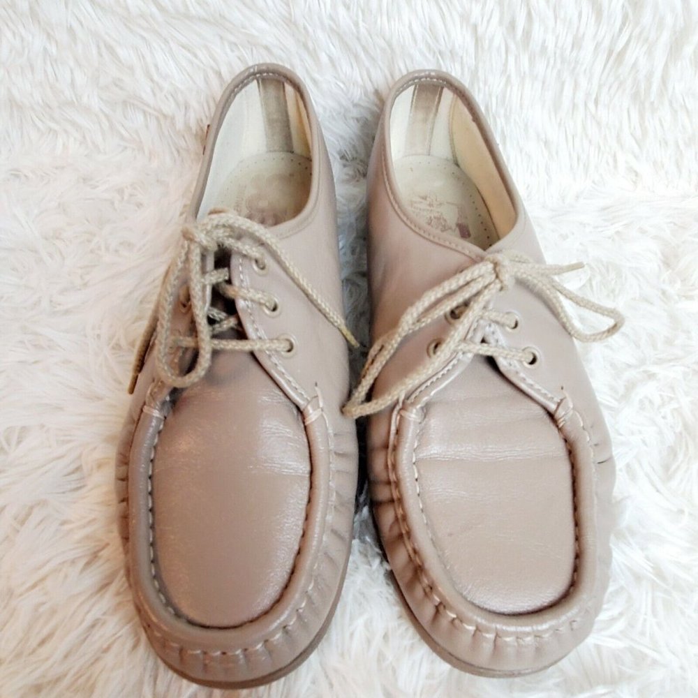 SAS SIESTA Women’s Moc Oxfords Mocha Leather Comfort Shoes Size 9B EUC - Picture 2 of 9